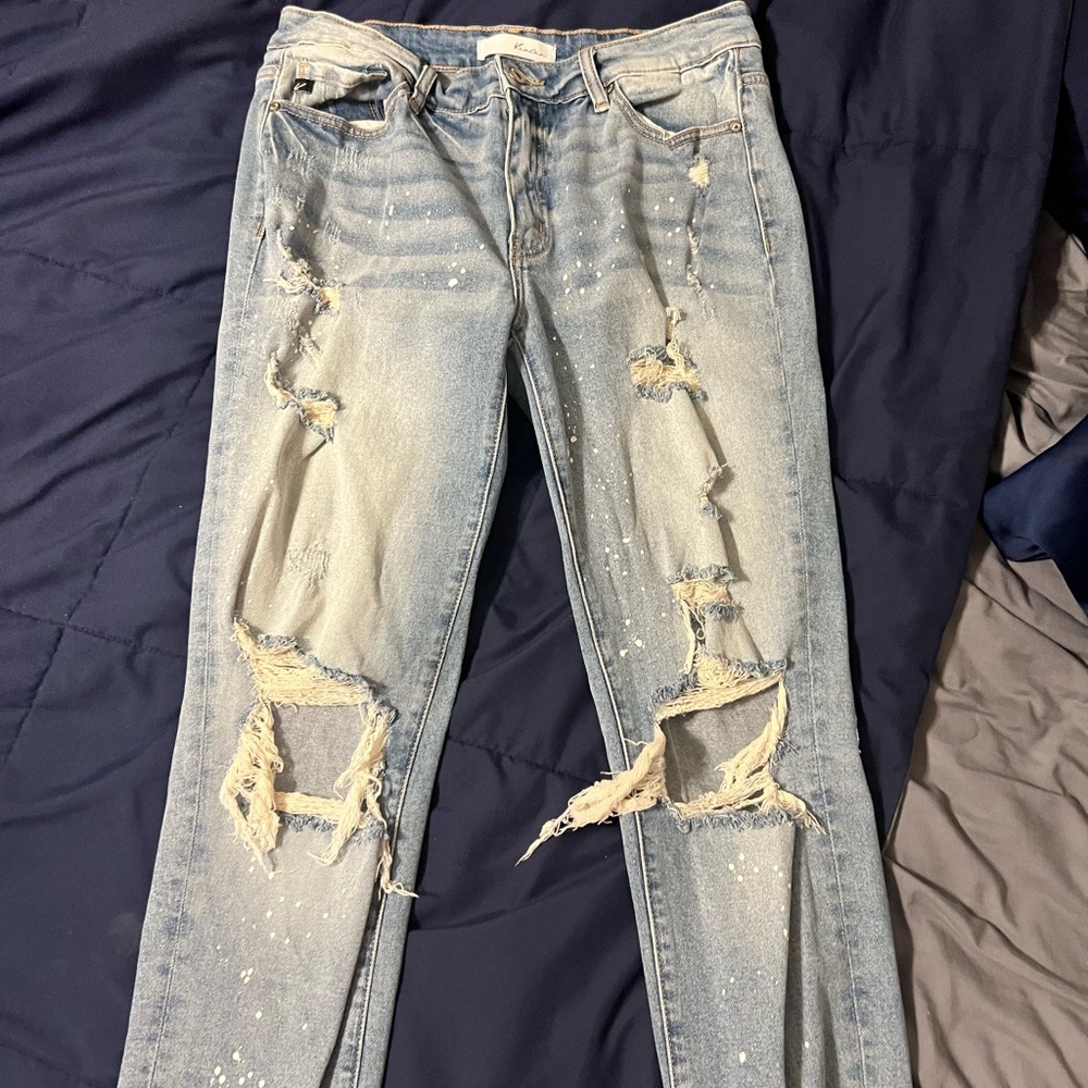 KanCan Ripped Light Wash Women's Skinny Jeans